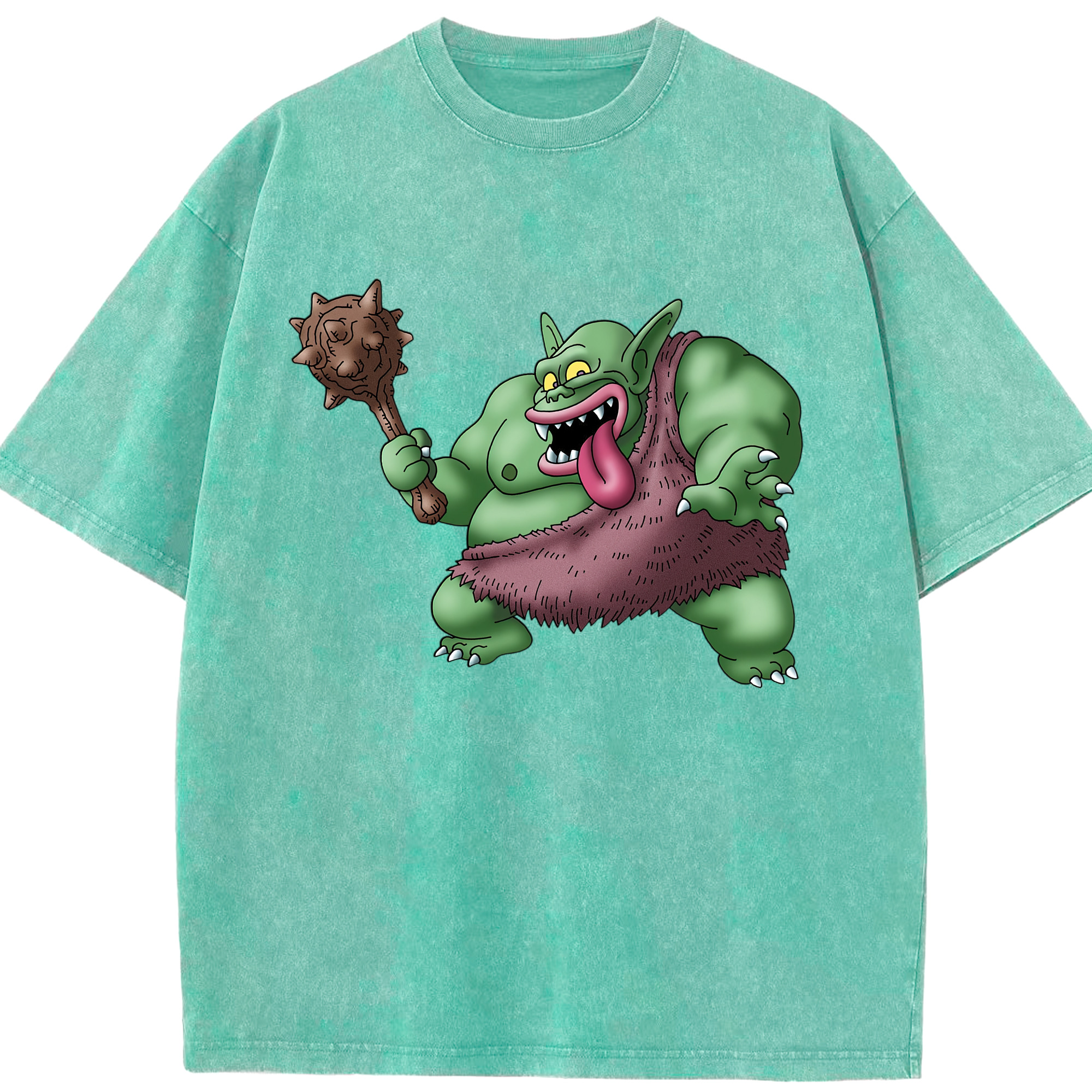 （画像用） ドラゴンクエスト Doragon Kuesuto Dragon Quest 綿100% ヴィンテージ風 半袖Tシャツ（フロントプリント）